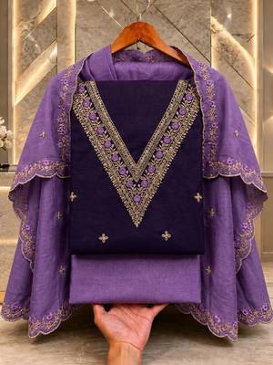 Embellished Unstitched Dress Material 1