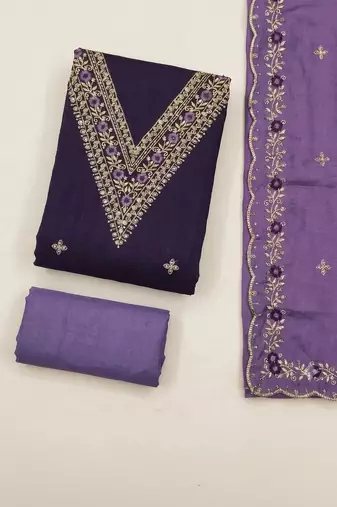 Embellished Unstitched Dress Material