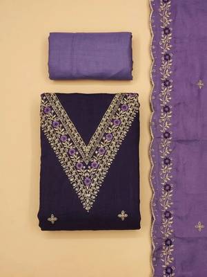 Embellished Unstitched Dress Material 4