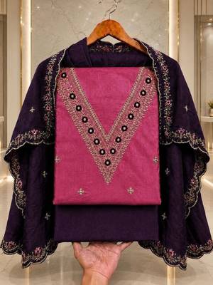 Embellished Unstitched Dress Material 1