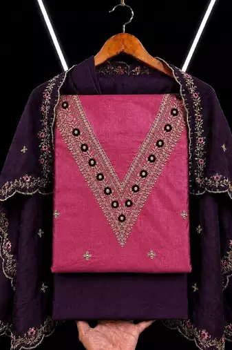 Embellished Unstitched Dress Material