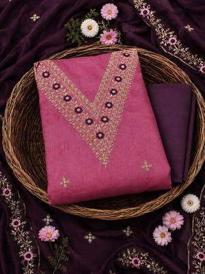 Embellished Unstitched Dress Material 3
