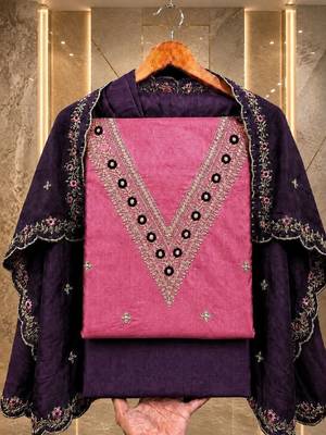 Embellished Unstitched Dress Material 5