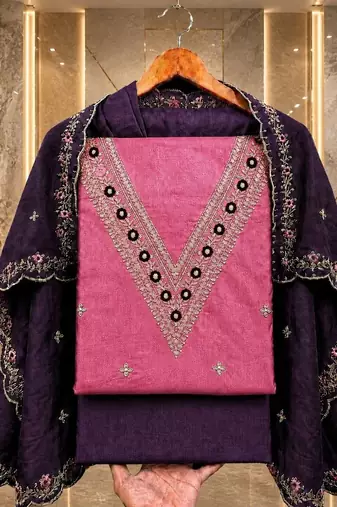 Embellished Unstitched Dress Material
