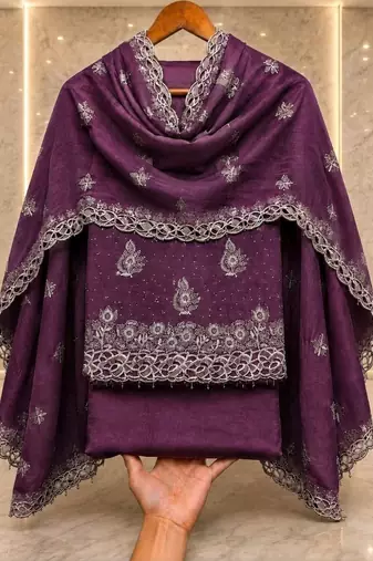 Embellished Unstitched Dress Material