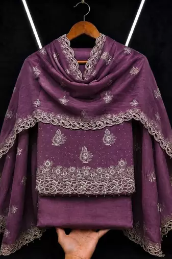 Embellished Unstitched Dress Material