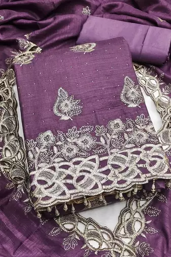 Embellished Unstitched Dress Material