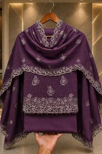 Embellished Unstitched Dress Material