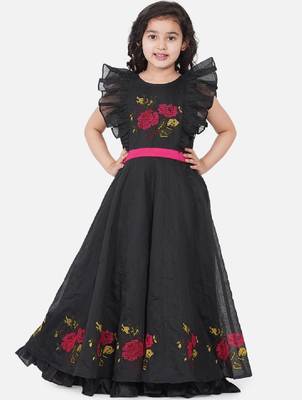 Floral printed keyhole neck fit & flare maxi dress 1
