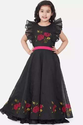 Floral printed keyhole neck fit & flare maxi dress