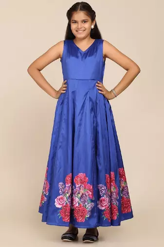 Embroidered fit & flare maxi dress