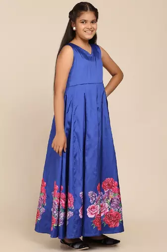Embroidered fit & flare maxi dress