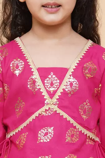 Girls printed foil print ready to wear lehenga & blouse with dupatta