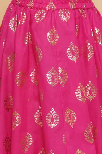 Girls printed foil print ready to wear lehenga & blouse with dupatta