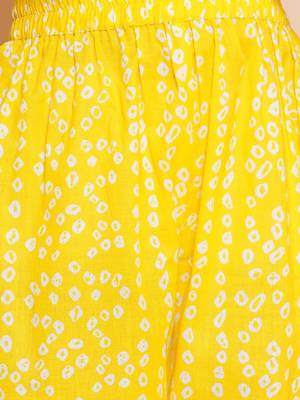 Girls bandhani printed empire pure cotton kurta with sharara 3