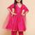 Girls embroidered angrakha kurta with trousers & dupatta