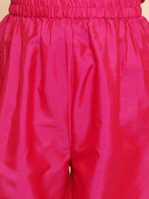 Girls embroidered angrakha kurta with trousers & dupatta 3