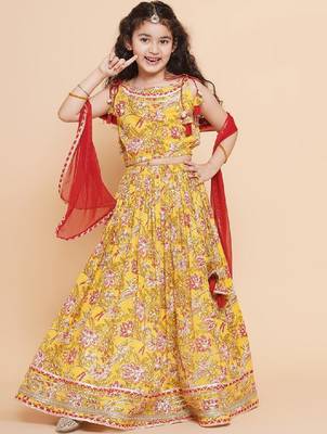 Girls printed ready to wear lehenga & blouse with dupatta 1