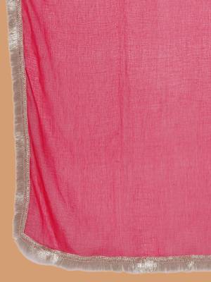 Girls floral printed angrakha gotta patti pure cotton kurta set 4