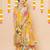 Girls yellow floral printed angrakha gotta patti kurta with sharara & with dupatta