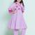 Girls floral embroidered sequinned pure cotton anarkali kurta with trouser