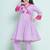Girls floral embroidered sequinned pure cotton anarkali kurta with trouser