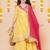 Girls ethnic motifs woven design anarkali kurta & sharara with dupatta