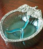 Glass serving tray: Small Blue - Diwali Gifts