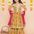 Girls yellow floral printed empire gotta patti pure cotton kurta with sharara & with dupatta