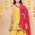 Girls yellow angrakha gotta patti kurta with sharara & with dupatta