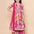 Girls pink floral printed angrakha gotta patti kurta with sharara & with dupatta