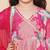 Girls pink floral printed angrakha gotta patti kurta with sharara & with dupatta