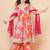 Girls floral printed angrakha gotta patti kurta with sharara & dupatta