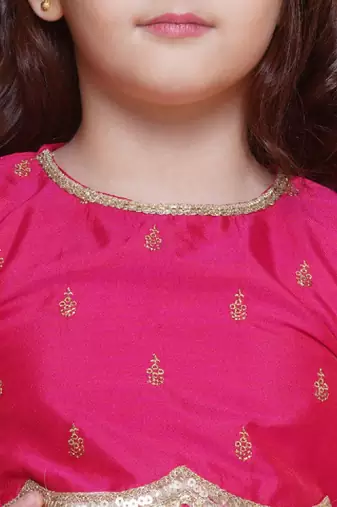 Girls embroidered ready to wear lehenga & blouse with dupatta