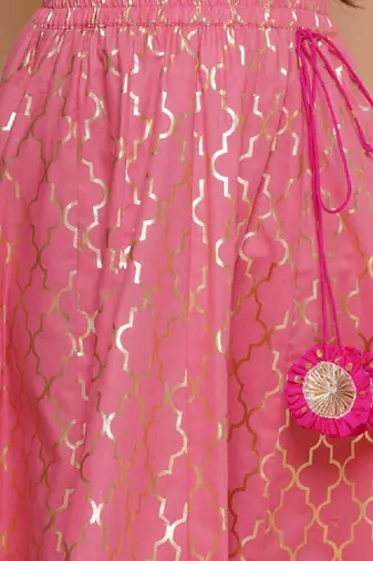 Girls embroidered ready to wear lehenga & blouse with dupatta