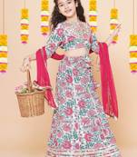 Girls floral printed ready to wear lehenga & blouse with dupatta
