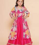 Girls floral printed ready to wear lehenga & blouse with shrug