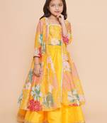 Girls floral printed ready to wear lehenga & blouse with shrug