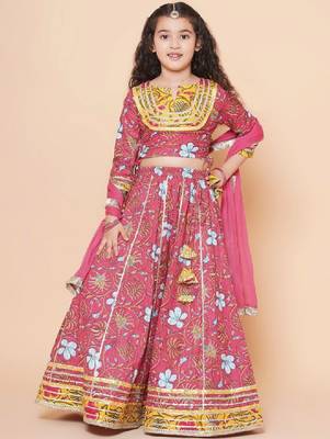 Girls floral printed ready to wear lehenga & blouse with dupatta 1