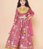 Girls floral printed ready to wear lehenga & blouse with dupatta