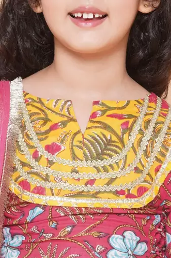 Girls floral printed ready to wear lehenga & blouse with dupatta