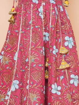 Girls floral printed ready to wear lehenga & blouse with dupatta 3