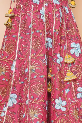 Girls floral printed ready to wear lehenga & blouse with dupatta