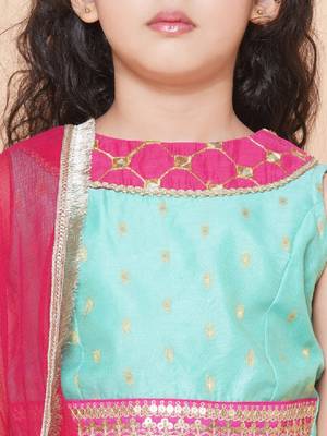 Girls printed gotta patti ready to wear lehenga & blouse with dupatta 2