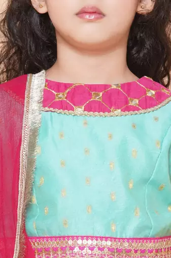 Girls printed gotta patti ready to wear lehenga & blouse with dupatta