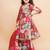 Girls floral printed angrakha gotta patti kurta & sharara with dupatta