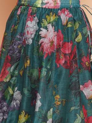 Girls floral printed sequined ready to wear lehenga & blouse with dupatta 3