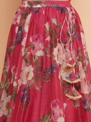 Girls printed sequined ready to wear lehenga & blouse with dupatta 3