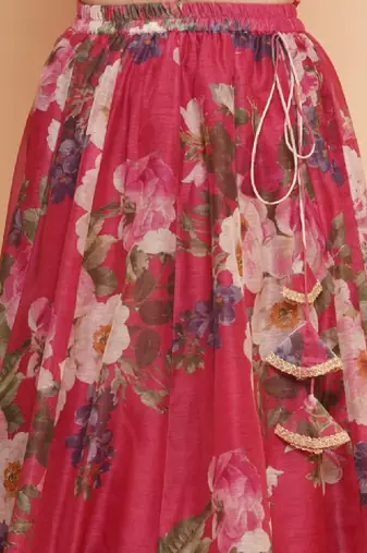Girls printed sequined ready to wear lehenga & blouse with dupatta