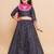Woven design round neck ready to wear lehenga & blouse with dupatta